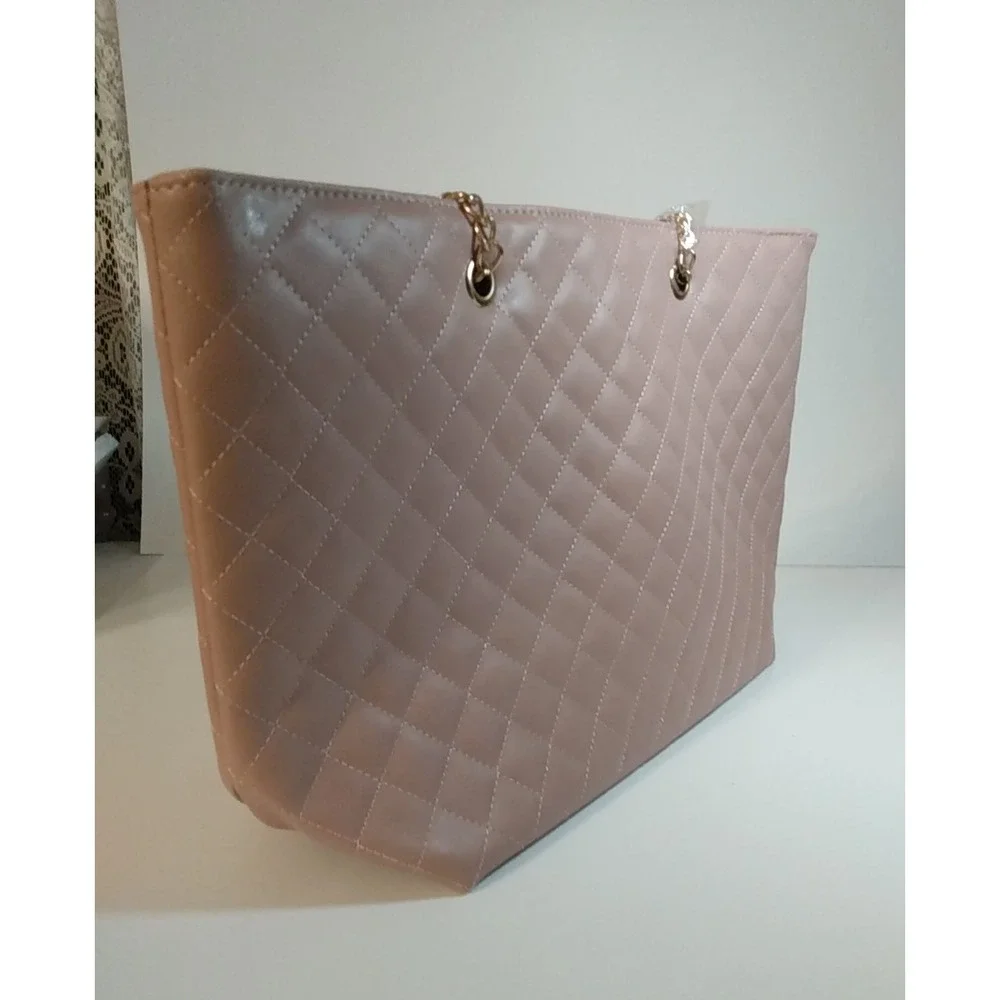 Badgley Mischka BMH-108 Blush Pink Quilted Chain Strap Bag Tote NWT MSRP $129
